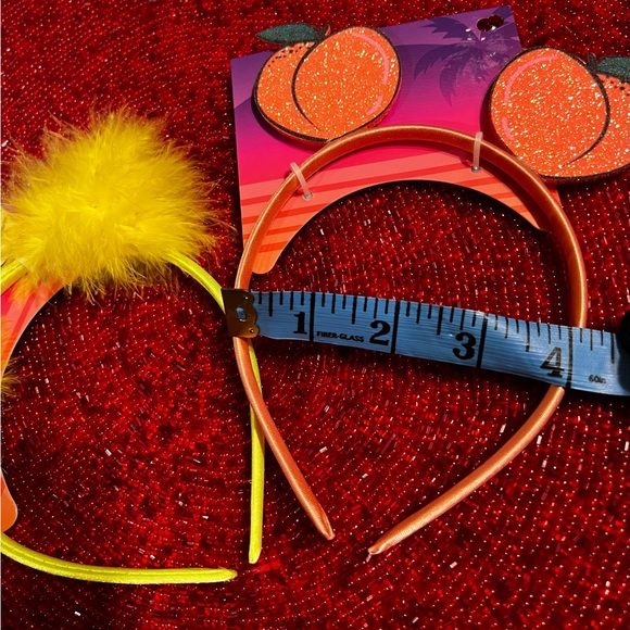 New Set of Two Pineapple & Peaches Ribbon Wrapped Headbands - Picture 4 of 12
